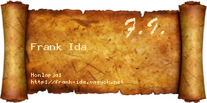 Frank Ida névjegykártya