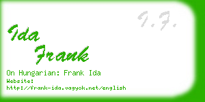 ida frank business card